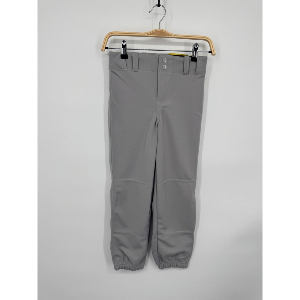 NWT Champro Baseball Track Pant Youth Medium Gray Snap‎ Athletic 100% Polyester